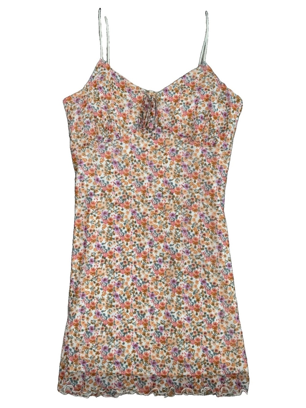 Ultra Flirt Floral Slip Mini Dress in White, Pink, Orange